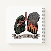 Atmen oder Brennen – Waldbrand Lungen Umwelt Notizblock (Rückseite)