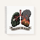 Atmen oder Brennen – Waldbrand Lungen Umwelt Notizblock (Vorderseite)