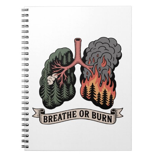 Atmen oder Brennen – Waldbrand Lungen Umwelt  Notizblock (Vorderseite)