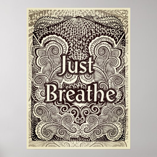 Atmen - Positives Zitat Poster (Vorne)