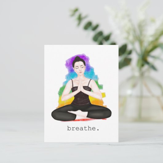 Atmen. Regenbogen Postkarte (Stehend Vorderseite)