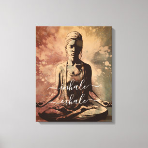 Atmen Sie Aus Einatmung Vintage-Meditations-Leinwa Leinwanddruck