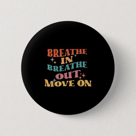 Atmen Sie aus - Medizin Yoga Button (Vorderseite)