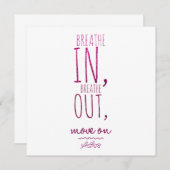 Atmen Sie aus Motivierend Glitzer Zitat Einladung (Vorne/Hinten)