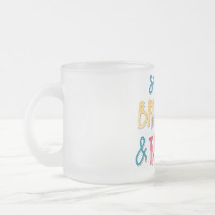 Atmen Sie aus und denken Sie an motivierend Design Mattglastasse
