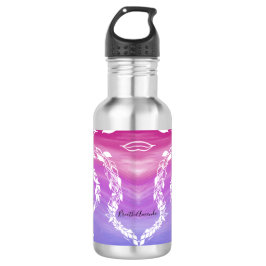 Atmen Sie die Abstrakte Blattgestaltung auf rosa U Edelstahlflasche
