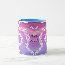 Atmen Sie die Abstrakte Blattgestaltung auf rosa U Tasse