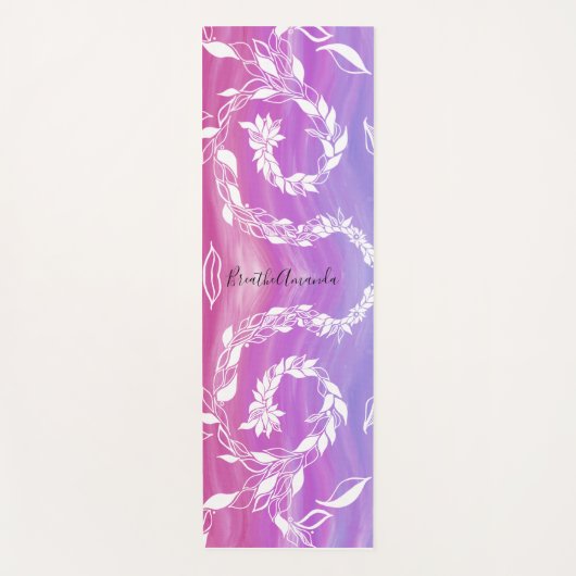 Atmen Sie die Abstrakte Blattgestaltung auf rosa U Yogamatte (Vorderseite)