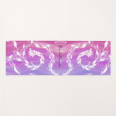Atmen Sie die Abstrakte Blattgestaltung auf rosa U Yogamatte (Vorderseite (Horizontal))