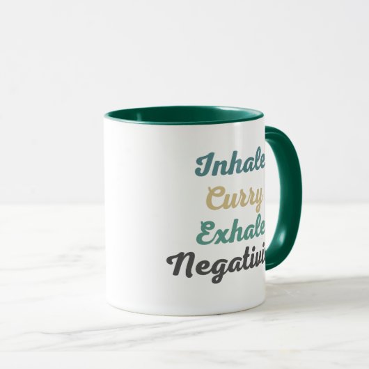 Atmen Sie die Curry Exhale Negativativity-Tasse un Tasse (VorderseiteRechts)