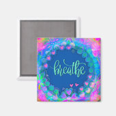 Atmen Sie die trendy Blue Inspiration Hübsch Blume Magnet (Vorderseite/Rückseite)