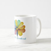 Atmen Sie ein, atmen Sie Aquarell-Blume-T - Shirt  Kaffeetasse (VorderseiteRechts)