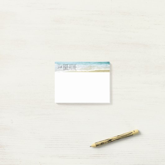 Atmen Sie einfach am Strand aus Post-it Klebezettel (Auf Schreibtisch)
