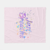 Atmen Sie einfach Aquarell Pink Mauve Aqua Blue Fleecedecke (Vorderseite (Horizontal))