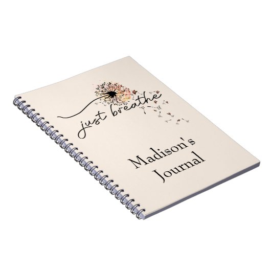 Atmen Sie einfach das Dandelion Butterfly Notebook Notizblock (Rechte Seite)