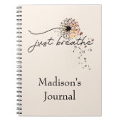 Atmen Sie einfach das Dandelion Butterfly Notebook Notizblock (Vorderseite)