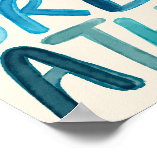 Atmen Sie einfach das ermutigende Zitat farbenfroh Poster (Ecke)