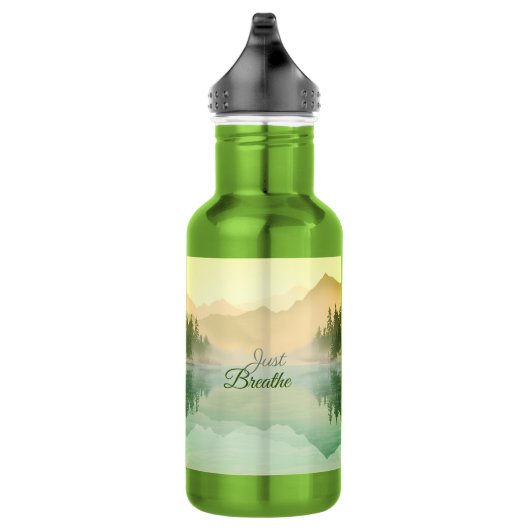 Atmen Sie einfach den Bergwald Gold Green Edelstahlflasche (Rechts)