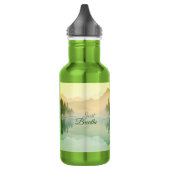 Atmen Sie einfach den Bergwald Gold Green Edelstahlflasche (Links)