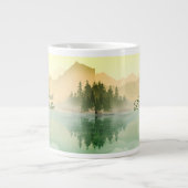 Atmen Sie einfach den Bergwald Gold Green Jumbo-Tasse (Vorderseite)
