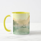 Atmen Sie einfach den Bergwald Gold Green Tasse (Links)