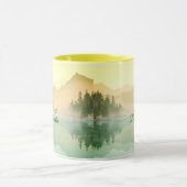 Atmen Sie einfach den Bergwald Gold Green Tasse (Zentrum)