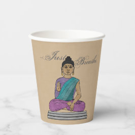 Atmen Sie einfach den beruhigenden Buddha ein Pappbecher