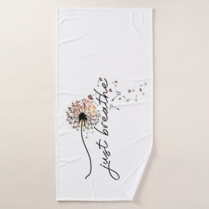Atmen Sie einfach den Dandelion Butterfly Inspirat Badhandtuch Set