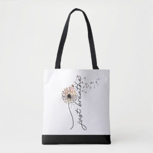 Atmen Sie einfach den Dandelion Butterfly Inspirat Tasche