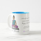 Atmen Sie einfach den sitzenden Buddha ein - Perso Zweifarbige Tasse (Vorderseite Links)