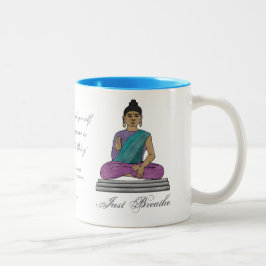 Atmen Sie einfach den sitzenden Buddha ein - Perso Zweifarbige Tasse