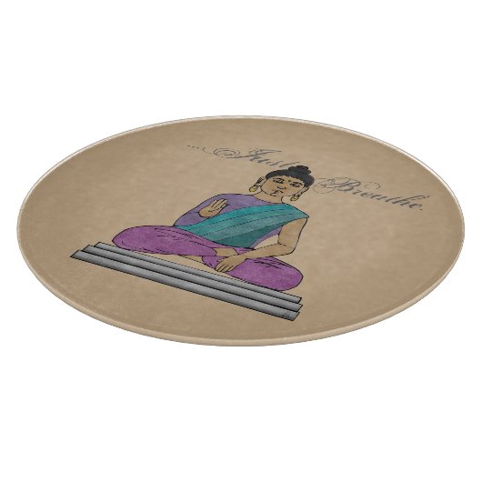Atmen Sie einfach die beruhigende Buddha Charcuter Schneidebrett (Ecke)