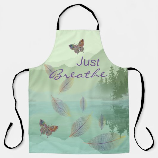 Atmen Sie einfach die Blätter Butterfly Green Moun Schürze (Vorderseite)