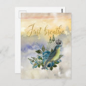 Atmen Sie einfach die Collage Postkarte (Vorne/Hinten)