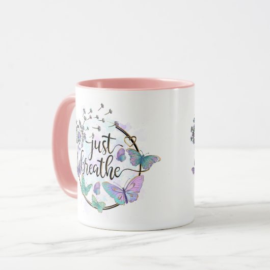 Atmen Sie einfach die Schmetterlinge Dandelion Sel Tasse (Vorderseite Links)