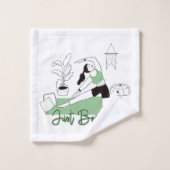 Atmen Sie einfach die Yoga-Medizin-Pose aus Badhandtuch Set (Waschlappen)