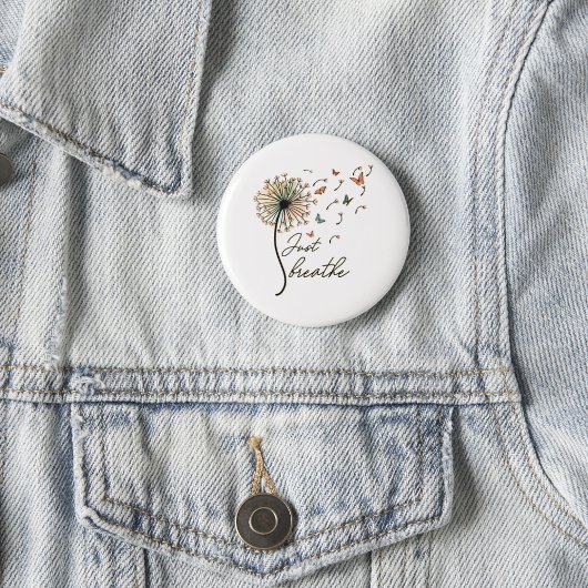 Atmen Sie einfach ein inspirierendes Zitat-Geschen Button