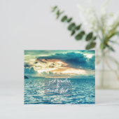 Atmen Sie einfach ein und vertrauen Sie Gott Glaub Postkarte (Stehend Vorderseite)