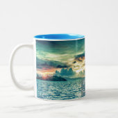 Atmen Sie einfach ein und vertrauen Sie Gott Glaub Zweifarbige Tasse (Links)