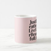 Atmen Sie einfach moderne Zitat rosa Geschenke Kaffeetasse (Mittel)