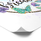 Atmen Sie einfach Schmetterlinge Dandelion Selbsth Poster (Ecke)