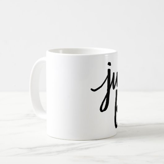 Atmen Sie einfach Typografie-Tasse Kaffeetasse (Vorderseite Links)