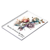 Atmen Sie, es wird okay Wasserfarbe Rose weiß Notizblock (Linke Seite)