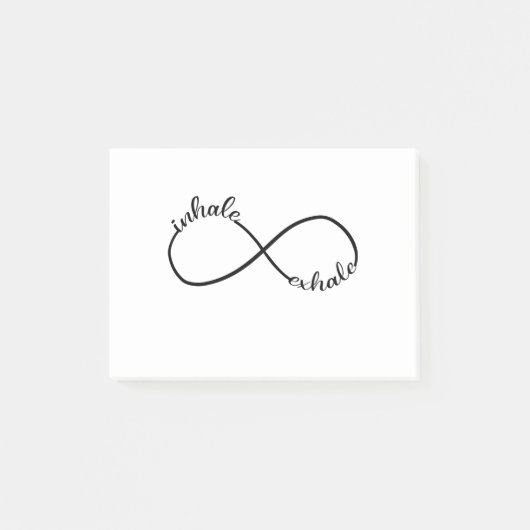 Atmen Sie Exhale Infinity Symbol T - Shirt Yogi Post-it Klebezettel (Vorderseite)
