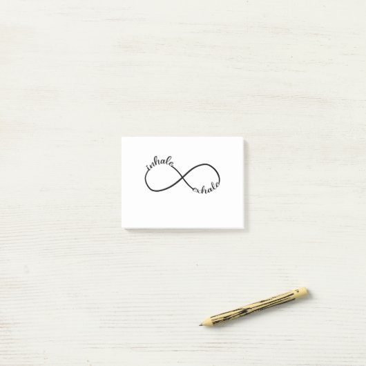Atmen Sie Exhale Infinity Symbol T - Shirt Yogi Post-it Klebezettel (Auf Schreibtisch)