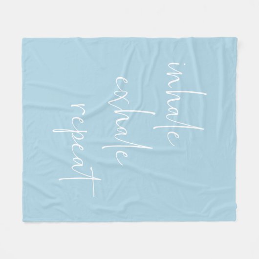 Atmen Sie Exhale Inspiration Zitat Minimalistisch Fleecedecke (Vorderseite (Horizontal))