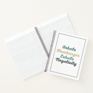Atmen Sie Hamburger Exhale Negativity Notebook ein Notizblock