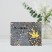 Atmen Sie Hoffnungs-Postkarte Postkarte (Stehend Vorderseite)