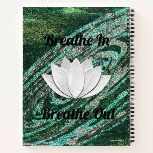 Atmen Sie in Breathe Out Lotus Blume Notebook Notizblock (Rückseite)