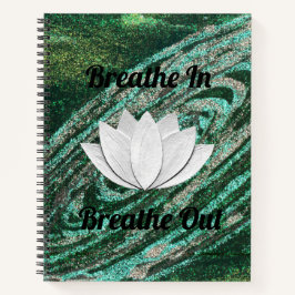 Atmen Sie in Breathe Out Lotus Blume Notebook Notizblock